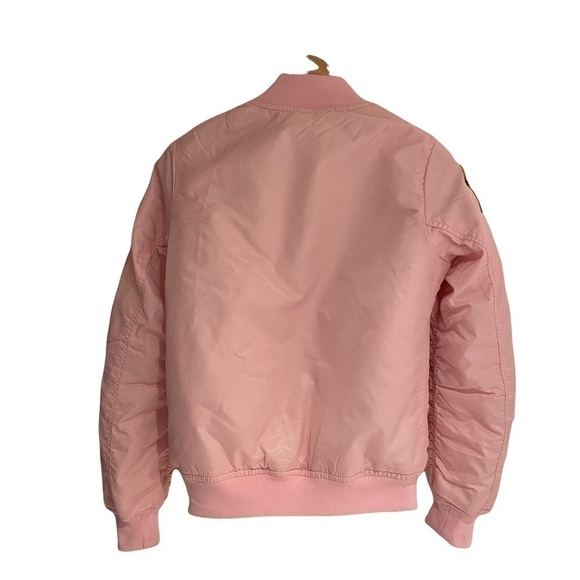 UP AND AWAY Pink bomber flight jacket with patches - Picture 4 of 8